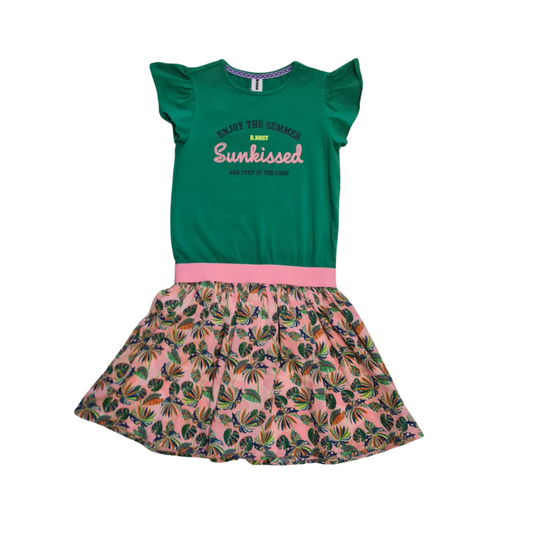 Robe à manches à volants vert - B.NOSY
