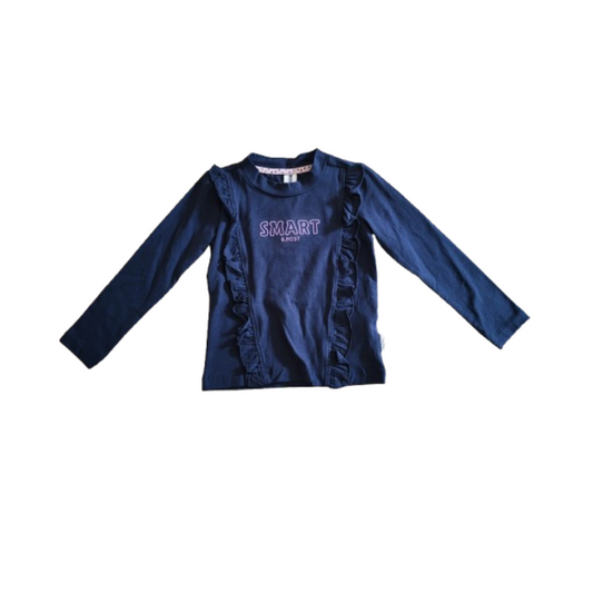 T-shirt à manches longues bleu marine avec volants - B.NOSY