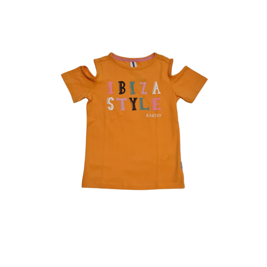 T-shirt à manches courtes et épaules dénudées orange - B.NOSY
